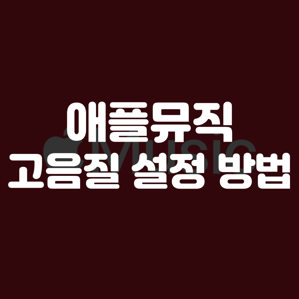 애플뮤직 음질 설정 방법