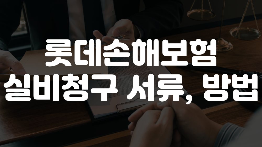 롯데손해보험 실비청구 방법 및 서류