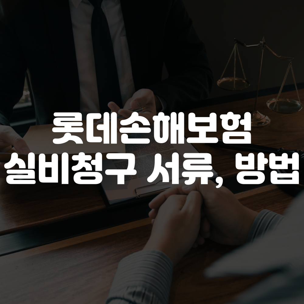 롯데손해보험 실비청구 방법 및 서류