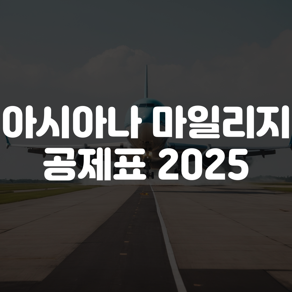 아시아나 마일리지 공제표 2025 및 필수 참고사항