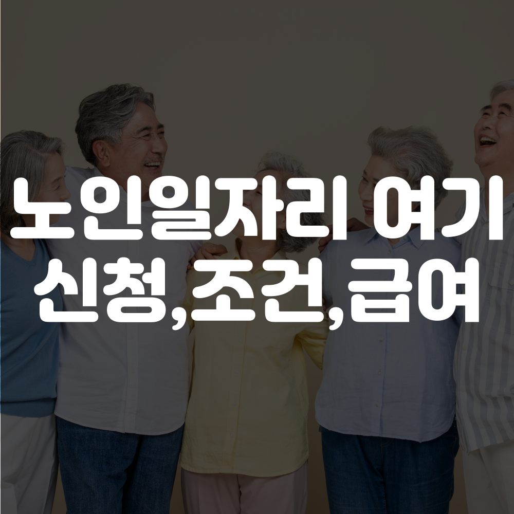 노인일자리 여기 신청방법 이미지