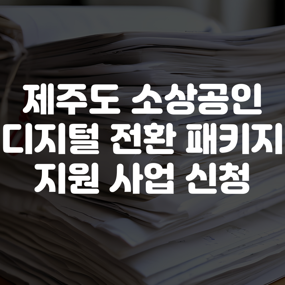 제주도 소상공인 디지털 전환 패키지 지원 사업 신청