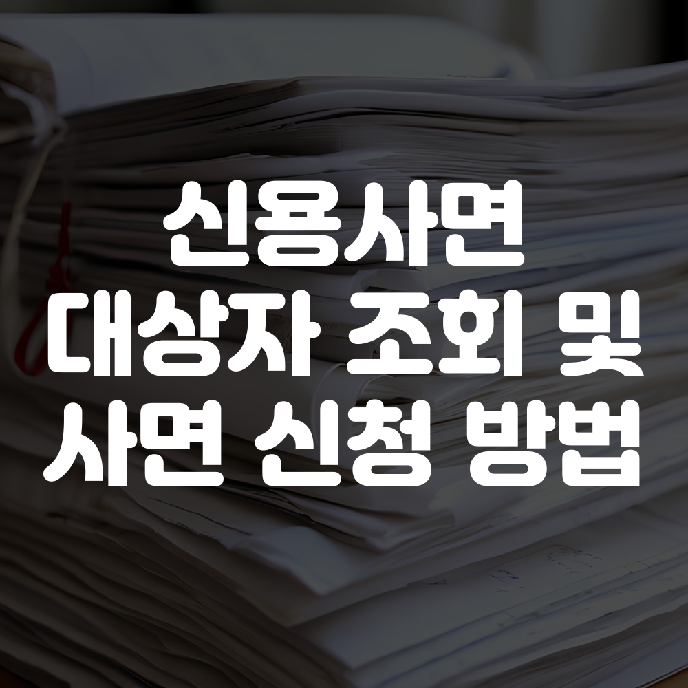 신용사면 대상자 조회 및 사면 신청