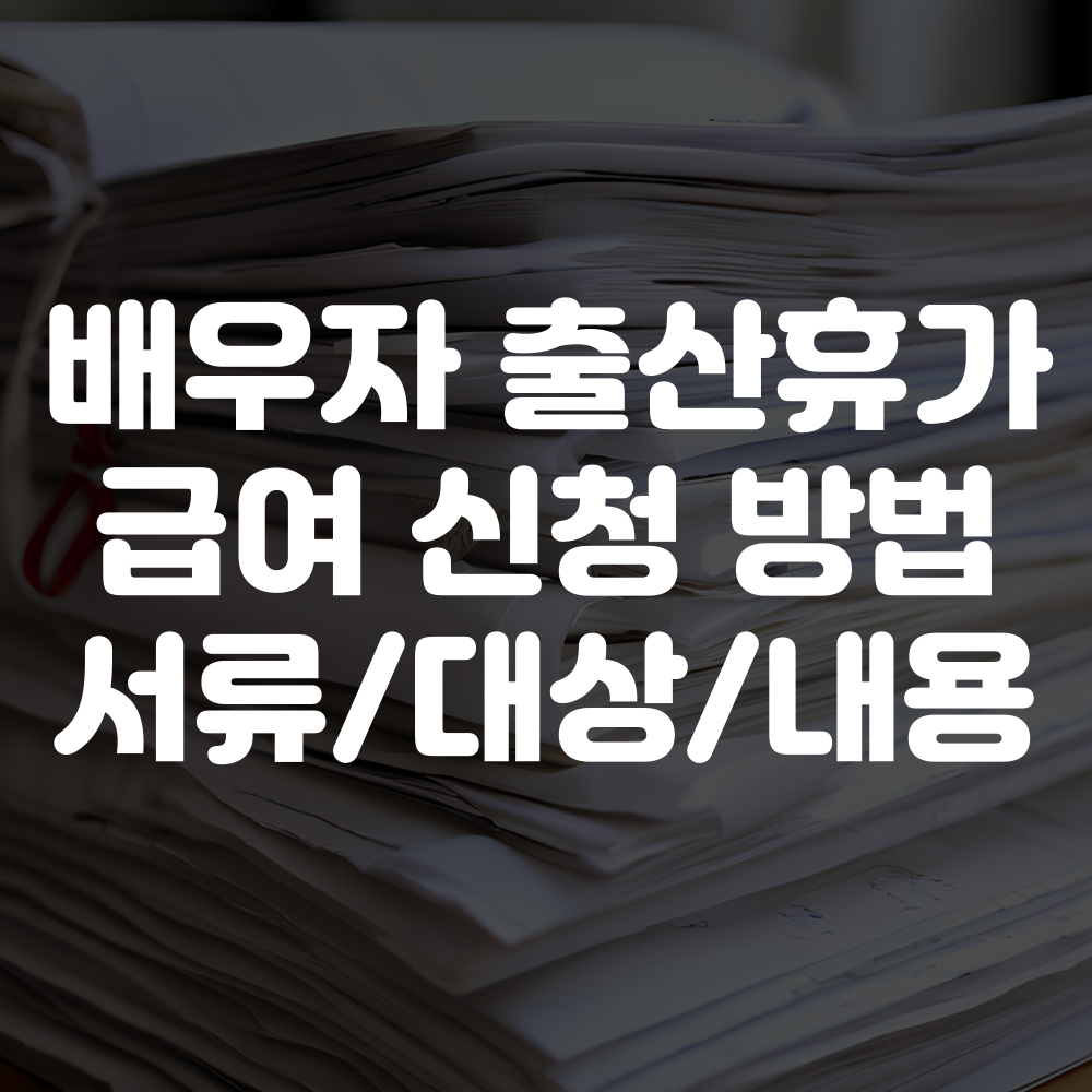 배우자 출산휴가 급여 신청 방법 서류 내용 대상 안내