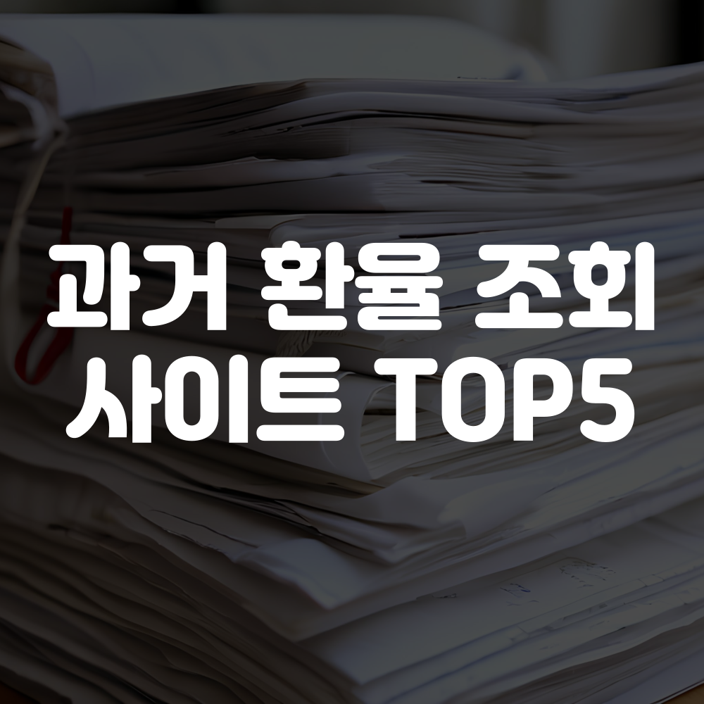 과거 환율 조회 사이트 5곳