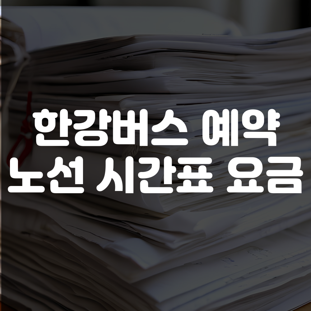한강버스 홈페이지, 예약 방법, 노선, 시간표, 이용요금 안내