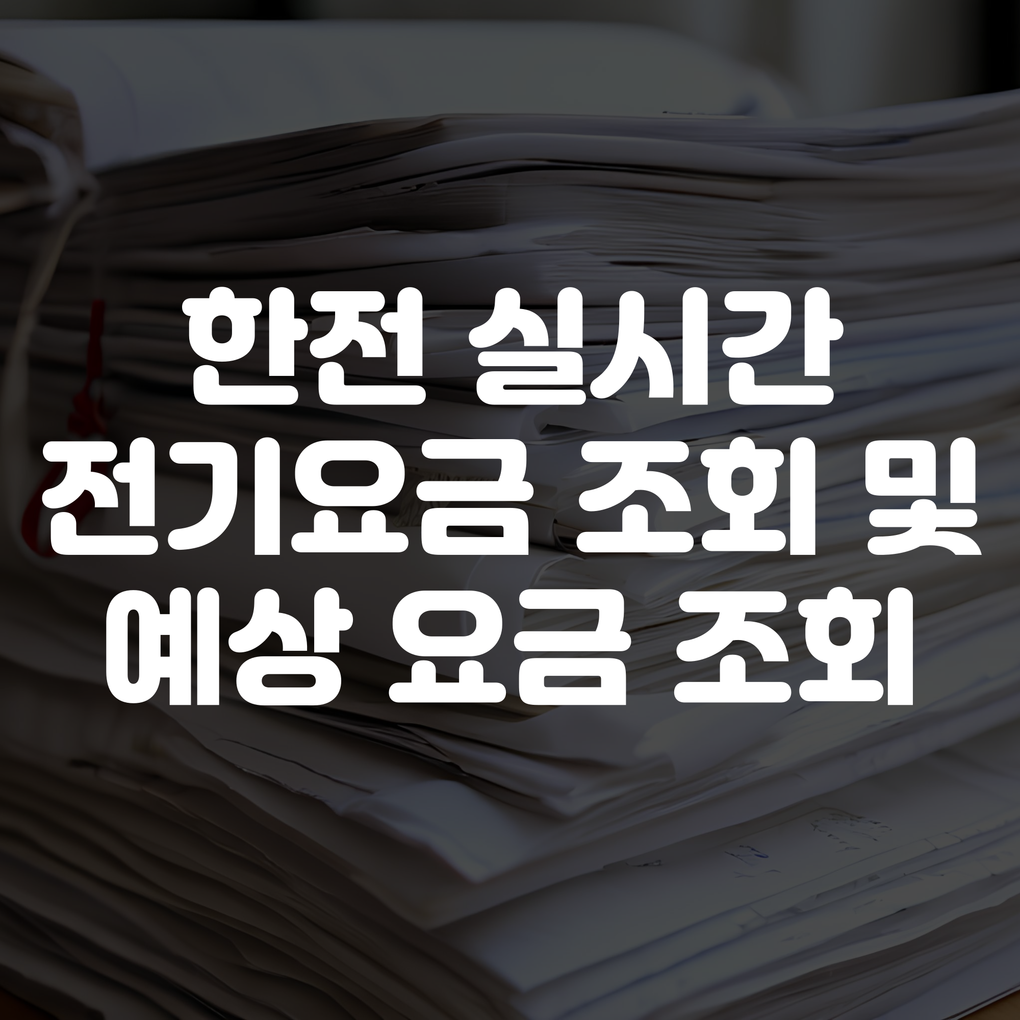 한전 실시간 전기요금 조회 방법 및 예상 요금 조회 안내