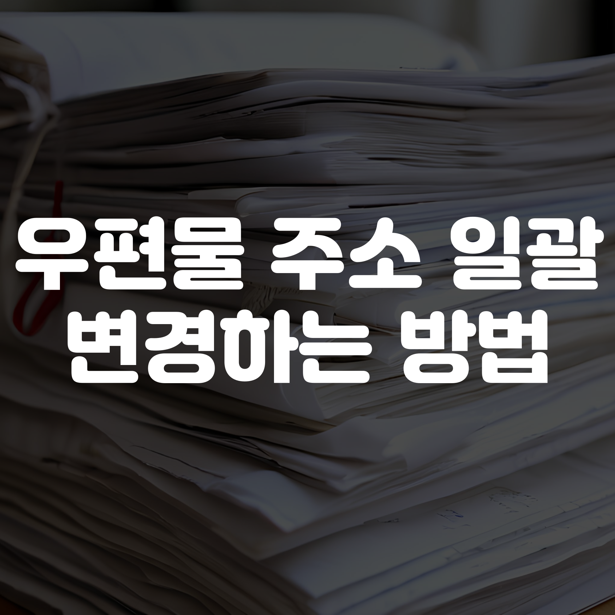 우편물 주소 일괄 변경 방법 안내