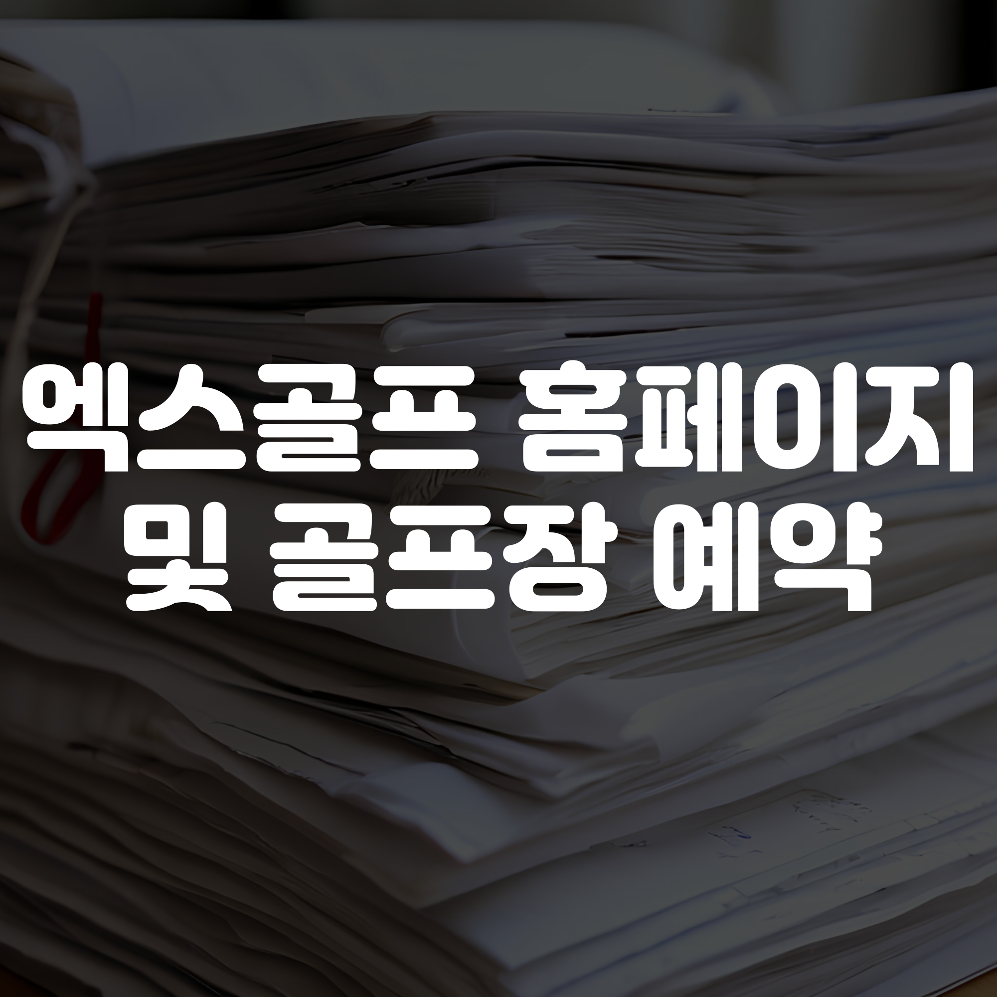 엑스골프 홈페이지 및 골프장 예약