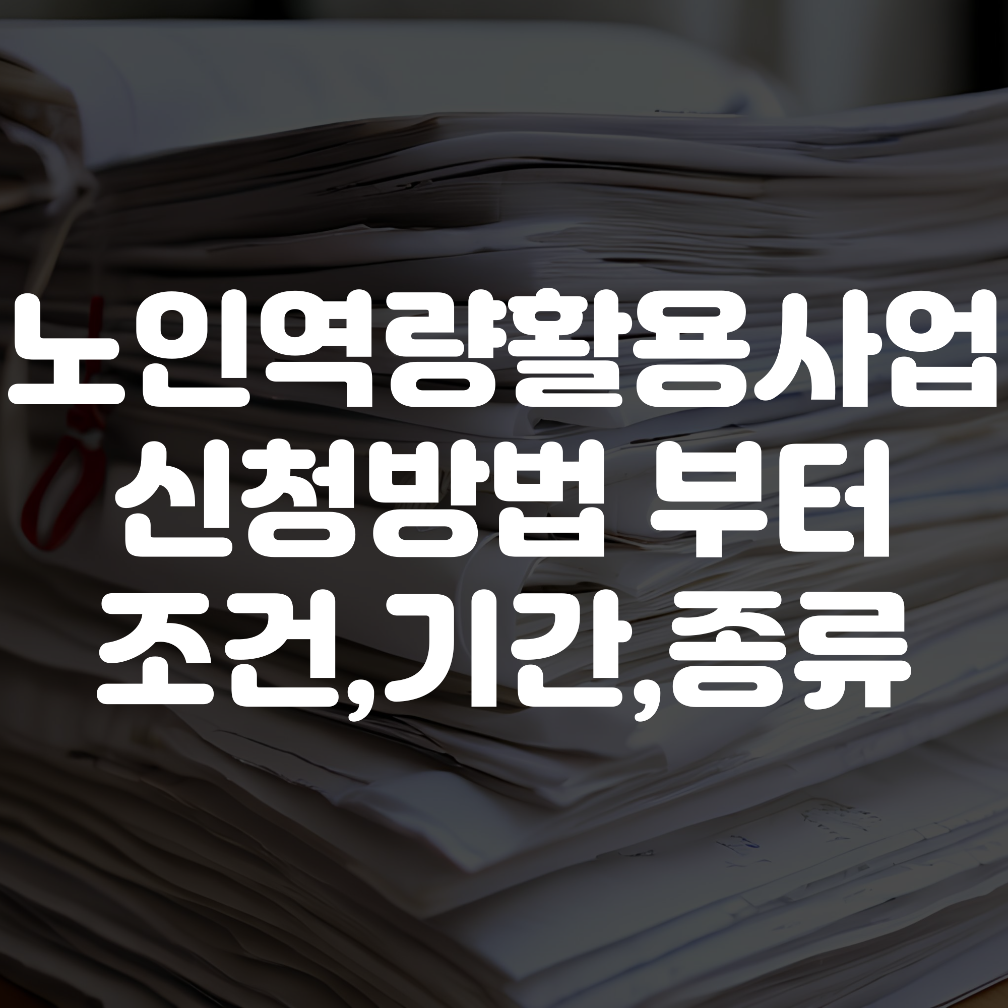 노인역량활용사업 신청방법부터 조건 자격 종류 안내