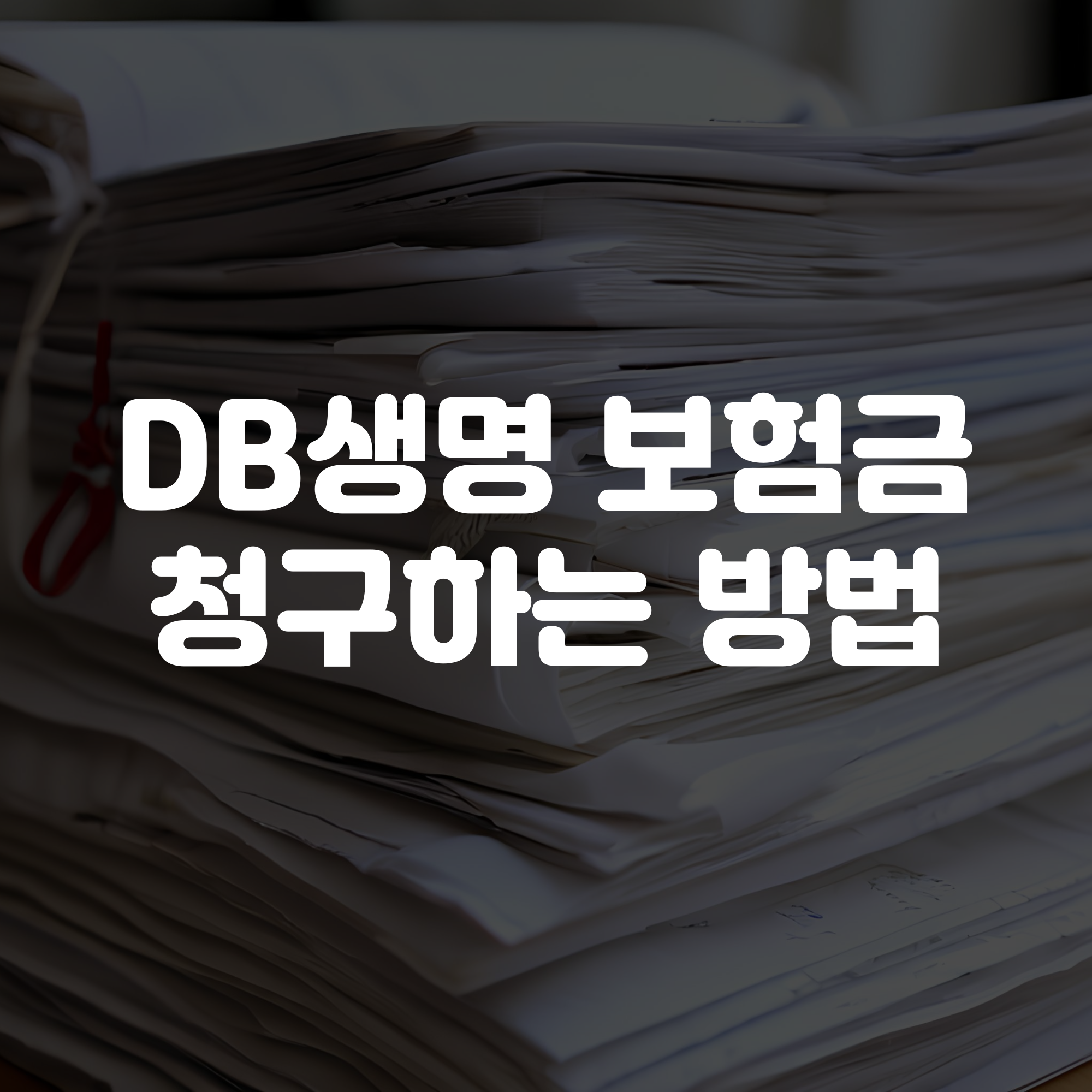 DB생명보험 보험금 청구 방법