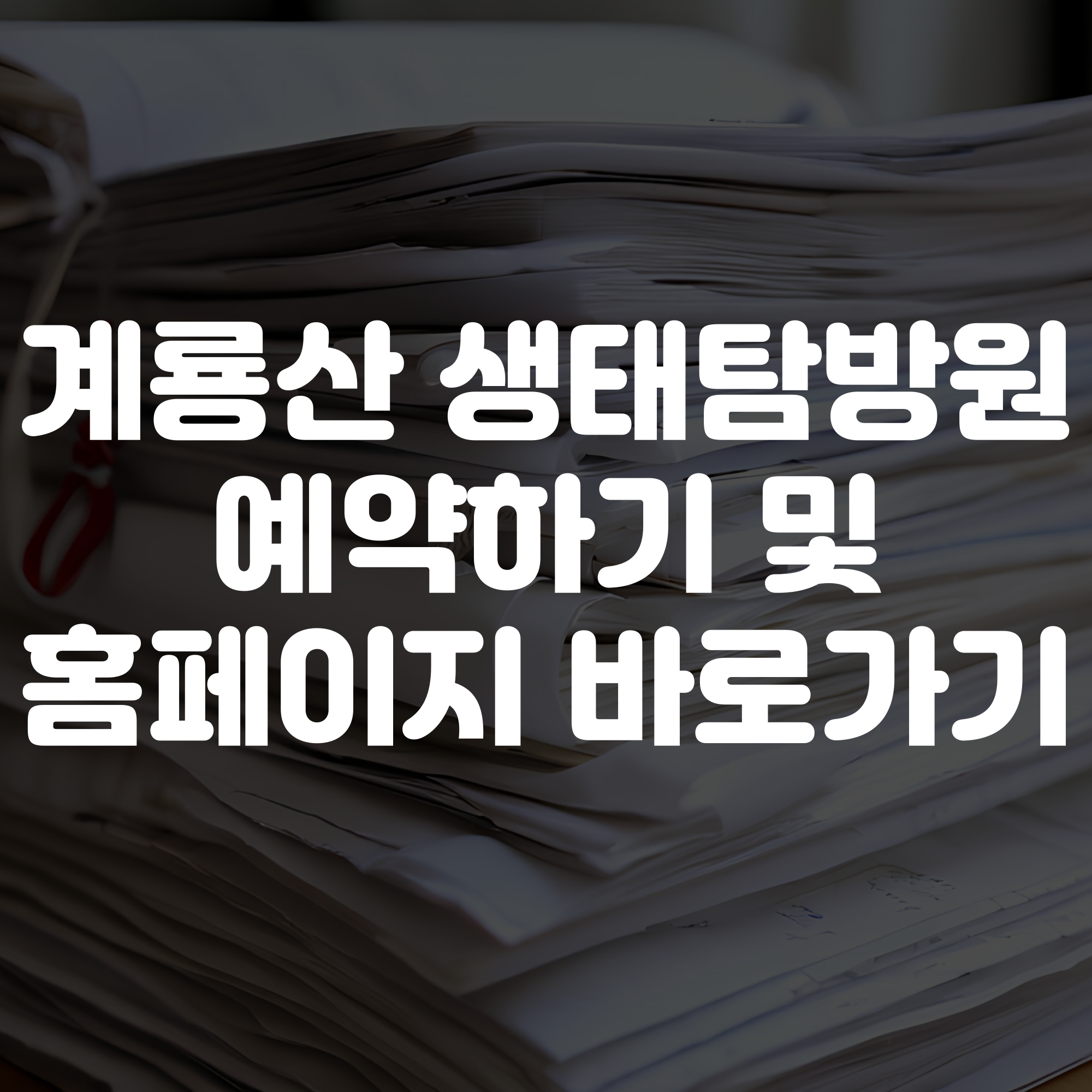 계룡산 생태탐방원 예약하기 및 홈페이지 바로가기