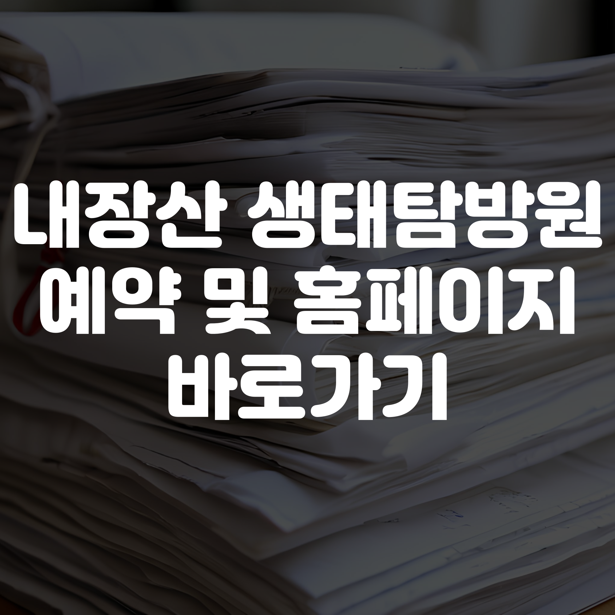 내장산 생태탐방원 예약 홈페이지 바로가기