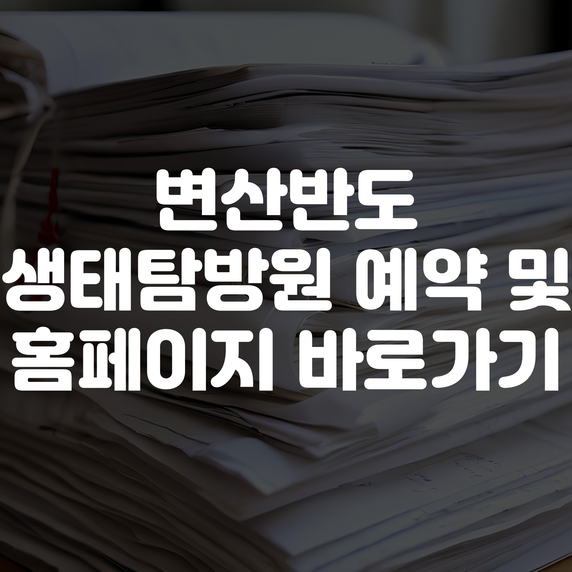 변산반도 생태탐방원 예약 방법 홈페이지 바로가기