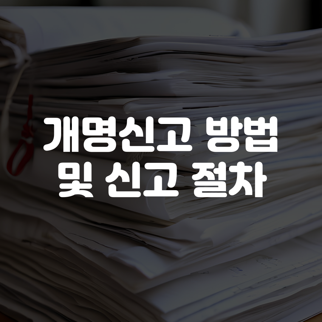 개명신고 방법 신고 절차 총정리