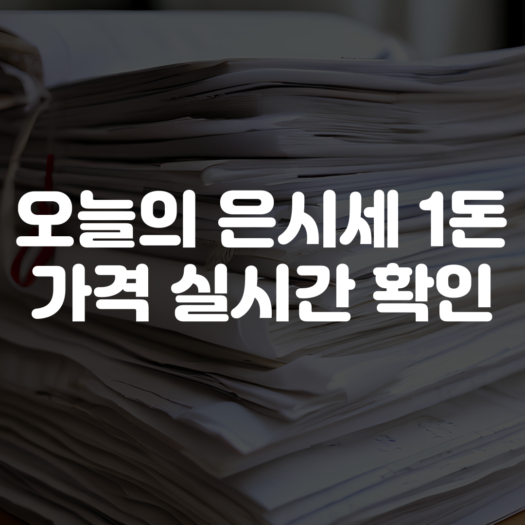 오늘의 은시세 1돈가격 실시간 확인