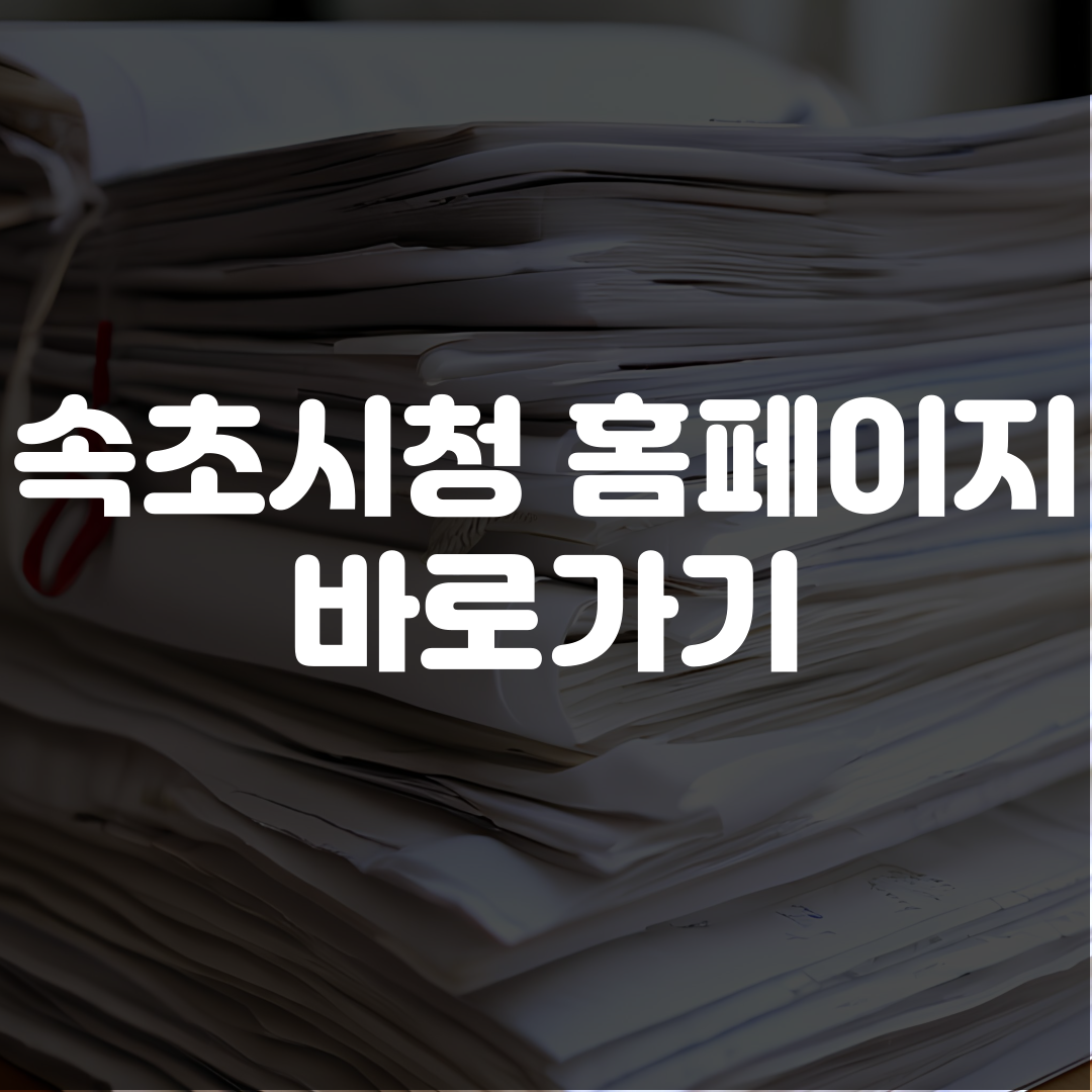 속초시청 홈페이지 바로가기