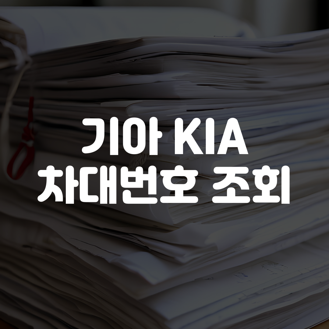 KIA 기아 차대번호 조회 방법