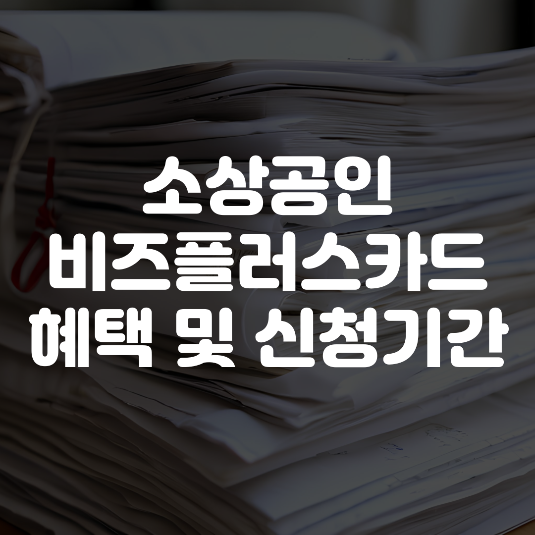 소상공인 비즈플러스카드 혜택 및 신청 기간