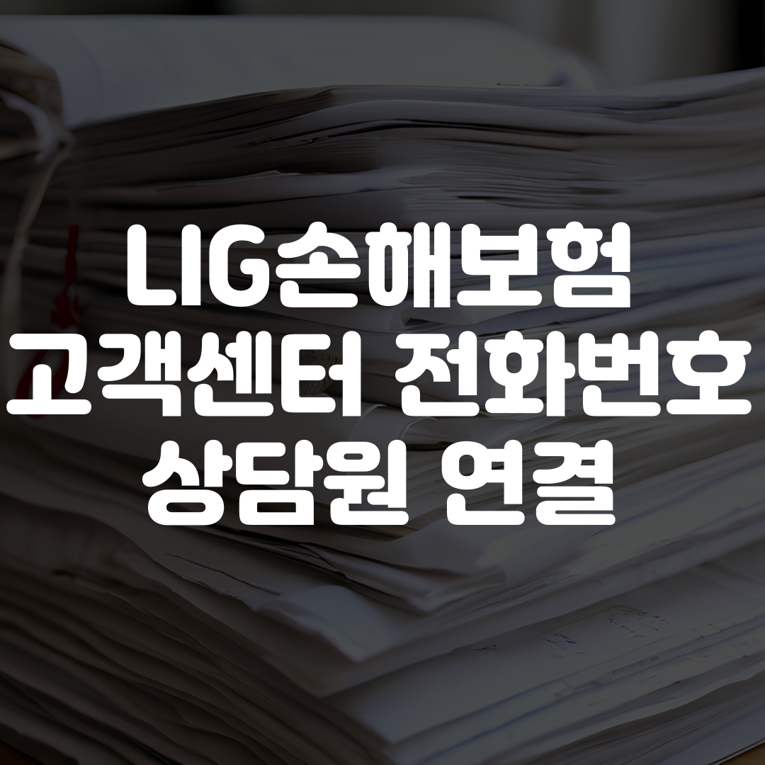 LIG손해보험 고객센터 전화번호 상담원 연결